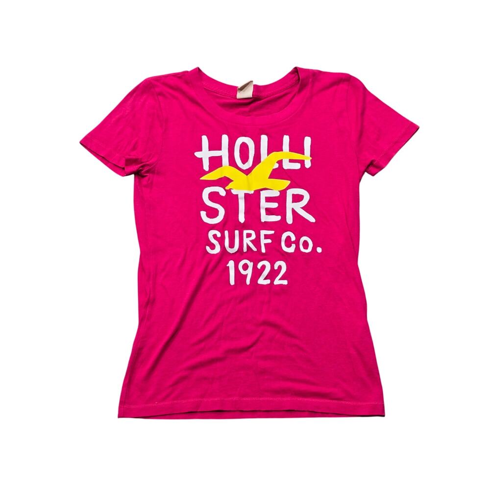 Vintage Y2K Hollister Surf Co 1922 Graphic Tee Fuchsia Pink Yellow Seagull Shirt
